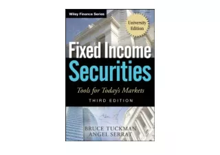 Kindle online PDF Fixed Income Securities Tools for Today s Markets 3rd Edition