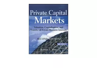 PDF read online Private Capital Markets Website Valuation Capitalization and Tra
