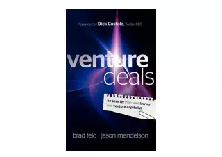 Download PDF Venture Deals Be Smarter Than Your Lawyer and Venture Capitalist fr