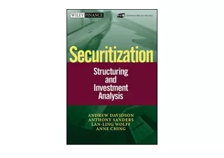 PDF read online Securitization Structuring and Investment Analysis unlimited