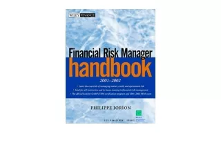 Download Financial Risk Manager Handbook 2001 2002 Wiley Finance  for android