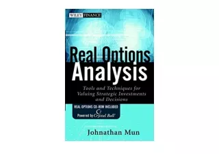 PDF read online Real Options Analysis Tools and Techniques for Valuing Strategic