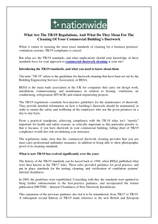 what are the tr 19 regulations and what do they