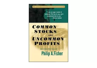 Download PDF Common Stocks and Uncommon Profits and Other Writings full