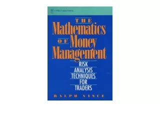 Download The Mathematics of Money Management Risk Analysis Techniques for Trader