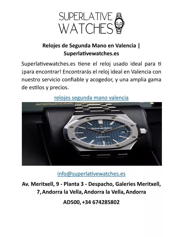 relojes de segunda mano en valencia