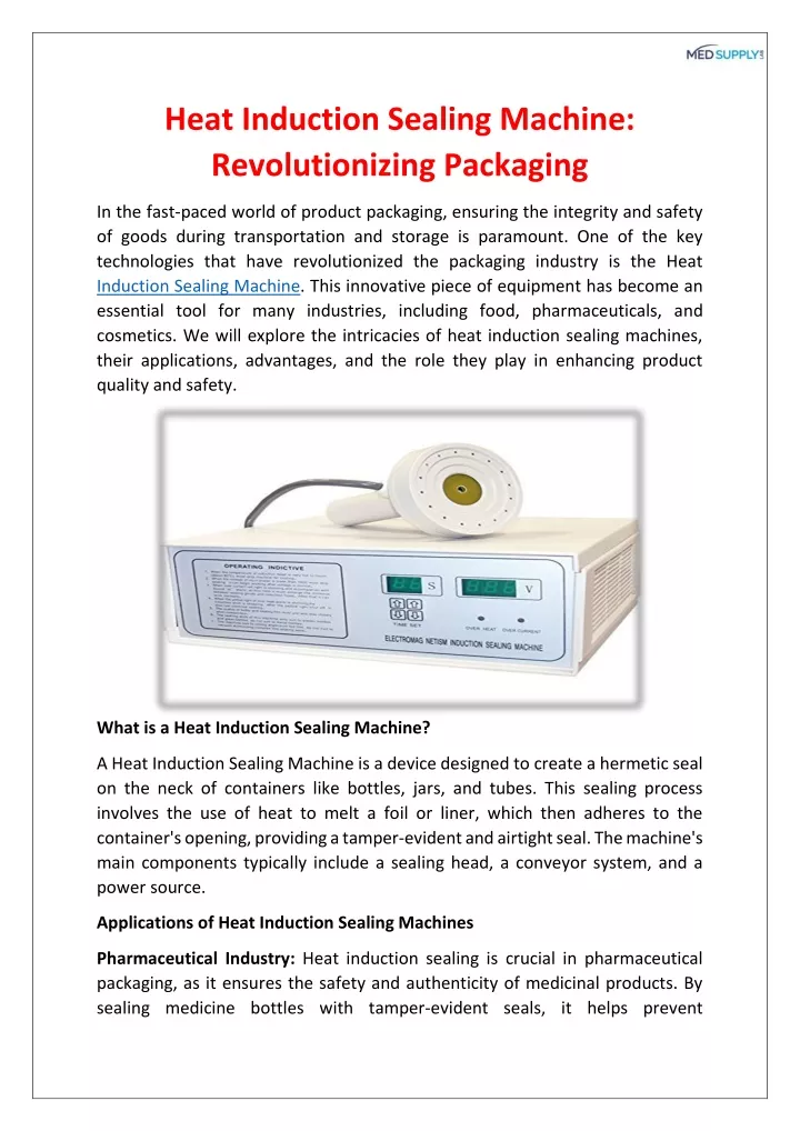 heat induction sealing machine revolutionizing