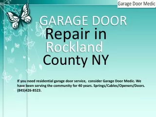 Garage Door Repair in Rockland County NY