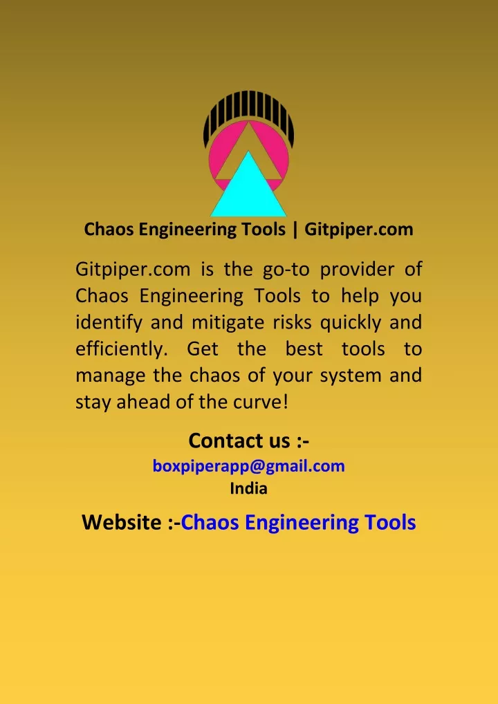 chaos engineering tools gitpiper com