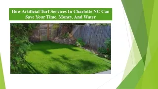 How Artificial Turf Services In Charlotte NC Can Save Your Time, Money, And Water