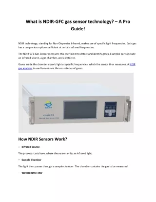 What is NDIR-GFC gas sensor technology? – A Pro Guide!