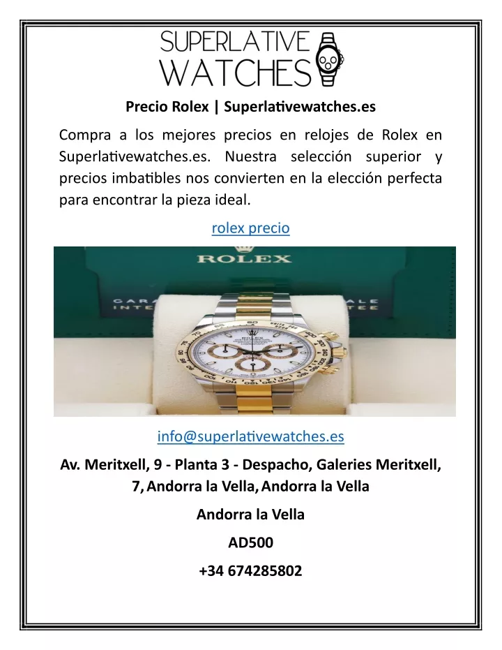 precio rolex superlativewatches es