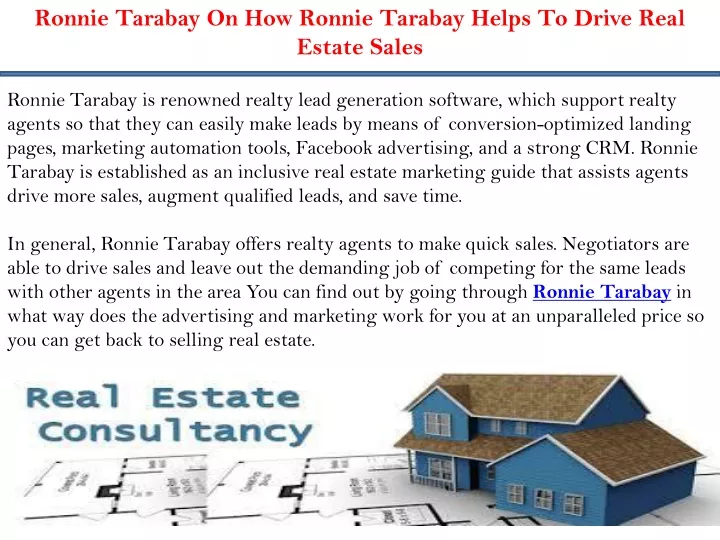ronnie tarabay on how ronnie tarabay helps