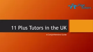 11 Plus Tutors in the UK