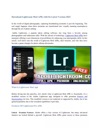 Download Lightroom Mod APK with Its Latest Version 2023 (1)