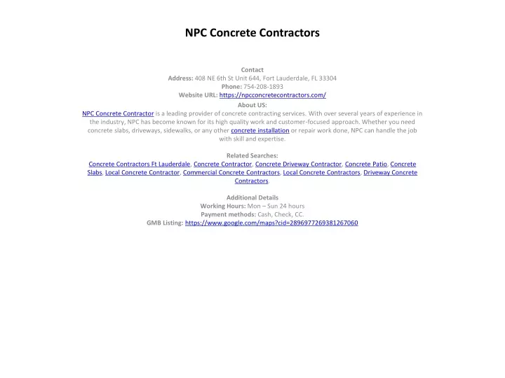 npc concrete contractors