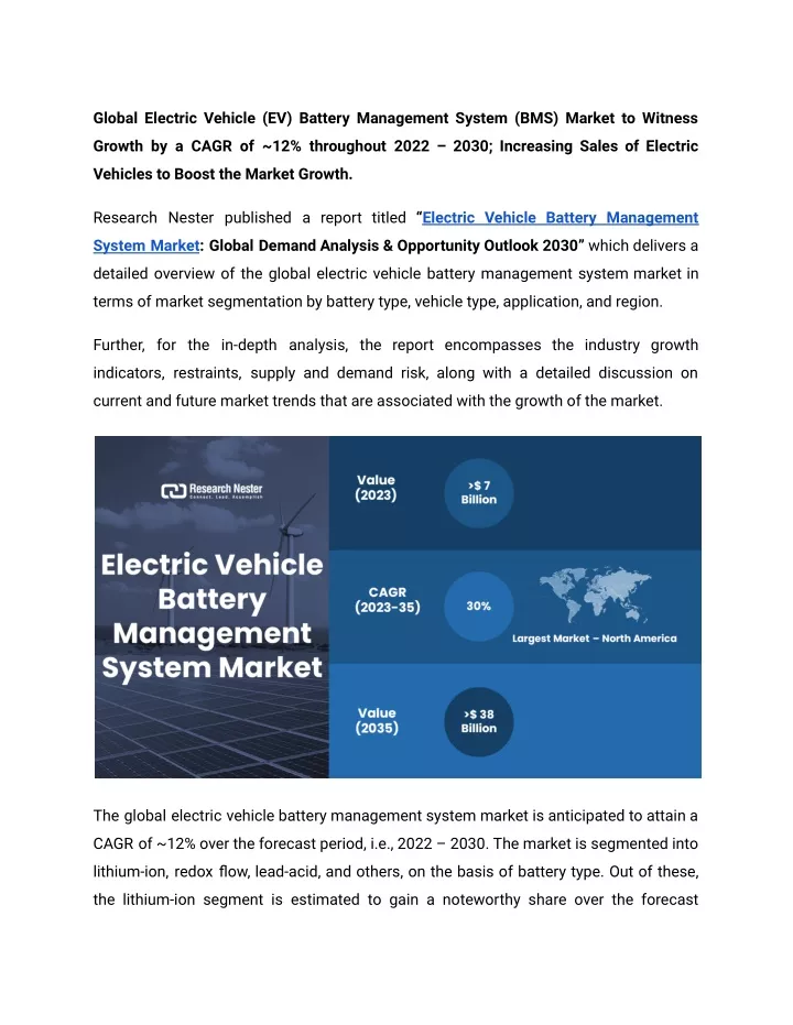 global electric vehicle ev battery management