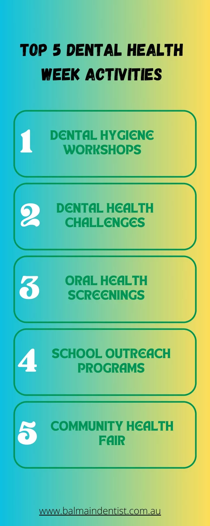 top 5 dental health week activities