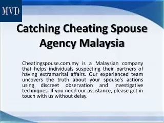 Catching Cheating Spouse Agency Malaysia