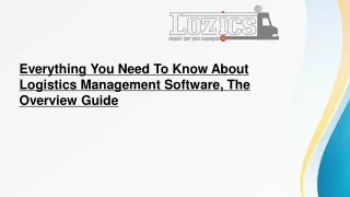 everything you need to know about logistics