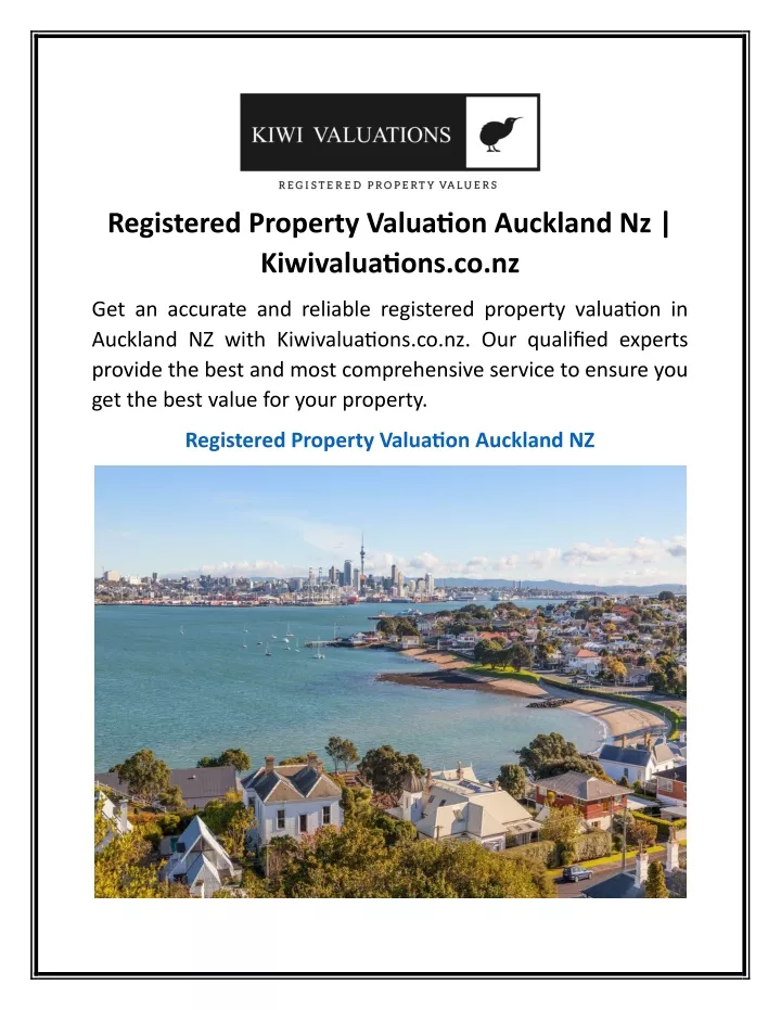 registered property valuation auckland