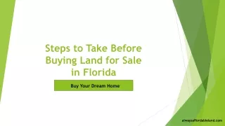 Steps to Take Before Buying Land for Sale in Florida