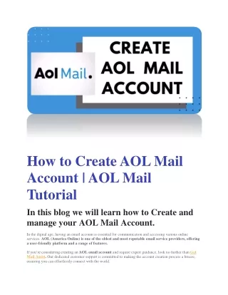 How to Create AOL Mail Account | AOL Mail Tutorial