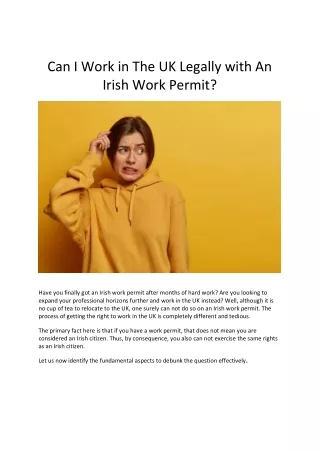 can i work in the uk legally with an irish work