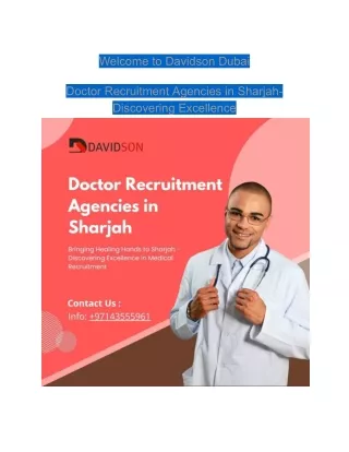 Doctor Recruitment Agencies in Sharjah- Discovering Excellence