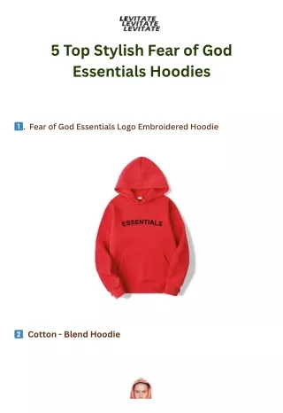 5 Top Stylish Fear of God Essentials Hoodie At Levitate | Australia