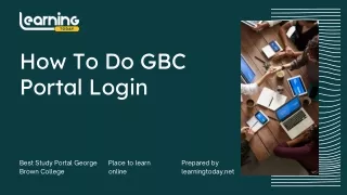 How to Login GBC portal?