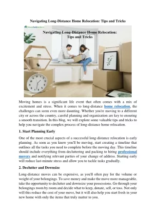 navigating long distance home relocation tips