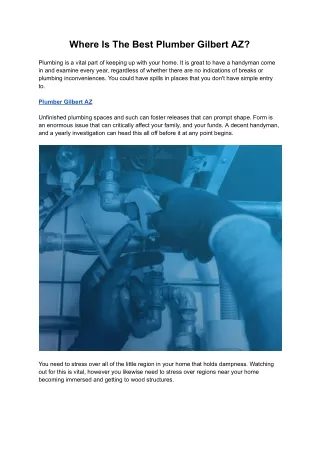 where is the best plumber gilbert az
