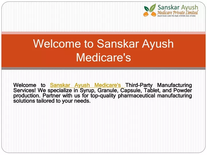 welcome to sanskar ayush medicare s