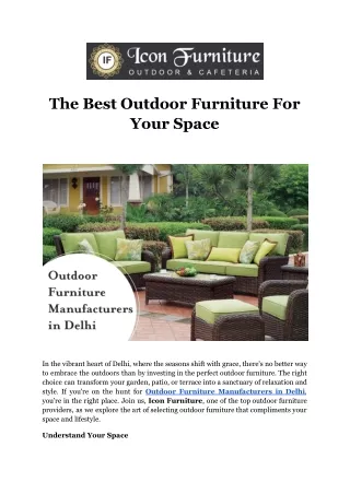 Outdoor Furniture Manufacturers in Delhi