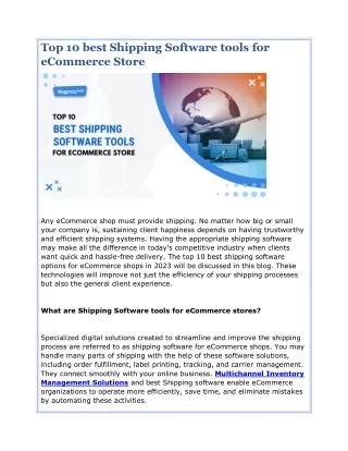 Top 10 Best Shipping Software tools for eCommerce Store