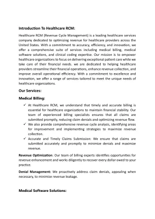 Healthcare RCM|Healthcare revenue cycle management software