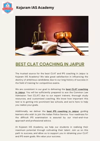Best CLAT Coaching in Jaipur