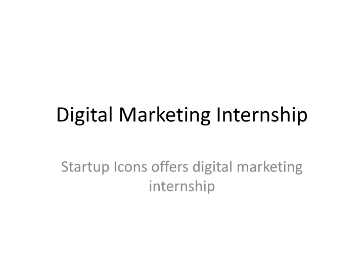 digital marketing internship