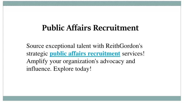 public affairs recruitment