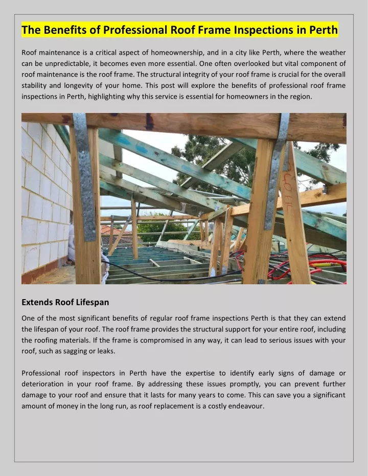 the benefits of professional roof frame