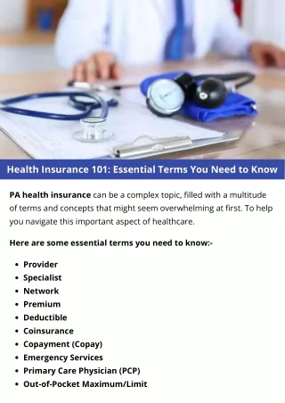 Health Insurance 101: Essential Terms You Need to Know