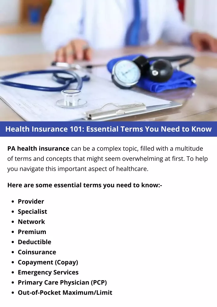 health insurance 101 essential terms you need