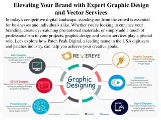 Elevating Your Brand with Expert Graphic Design and Vector Services