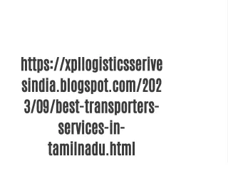 Best Transporters Services in Tamilnadu, India