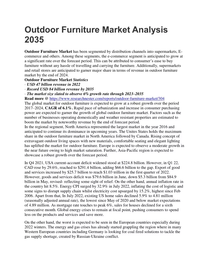 outdoor furniture market analysis 2035
