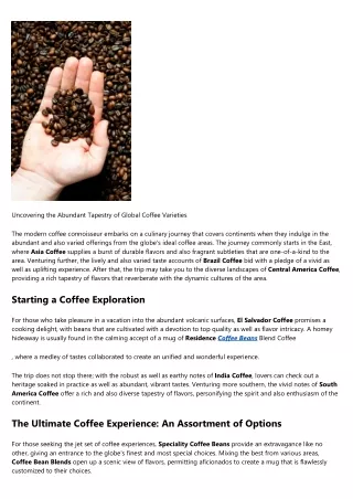 South America Coffee Fundamentals Explained