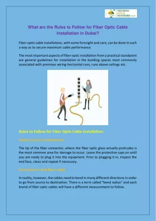 what are the rules to follow for fiber optic