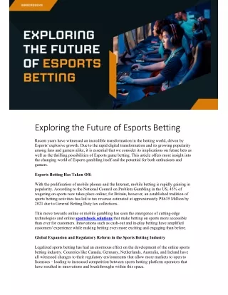 Exploring the Future of Esports Betting