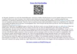 cheerleading essay